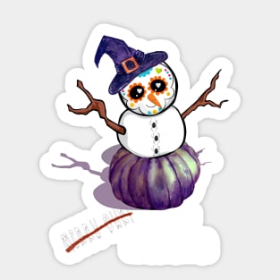 halloween pumpkin fun spoopy snowman Sticker